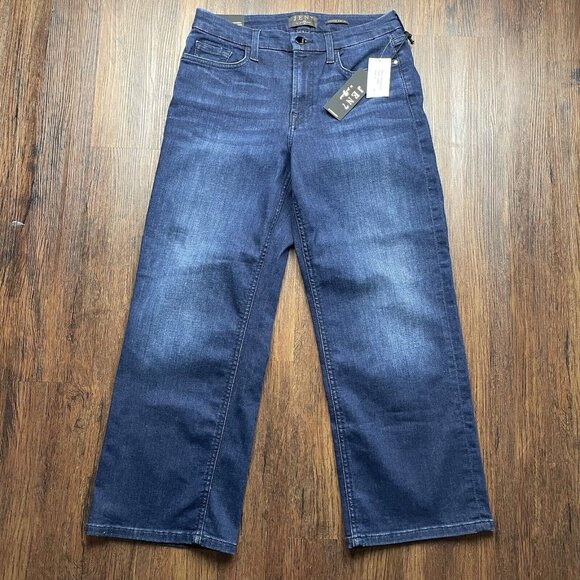 Jen7 by 7 for All Mankind Crop Wide Leg Denim Medium Wash Jeans Women’s Size 6 - Picture 1 of 11